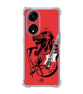 Funda Antigolpe [ OPPO A1 Pro 5G ] Diseño Música [ Rock & Roar - Dinosaurio Tocando la Guitarra ] Reforzada