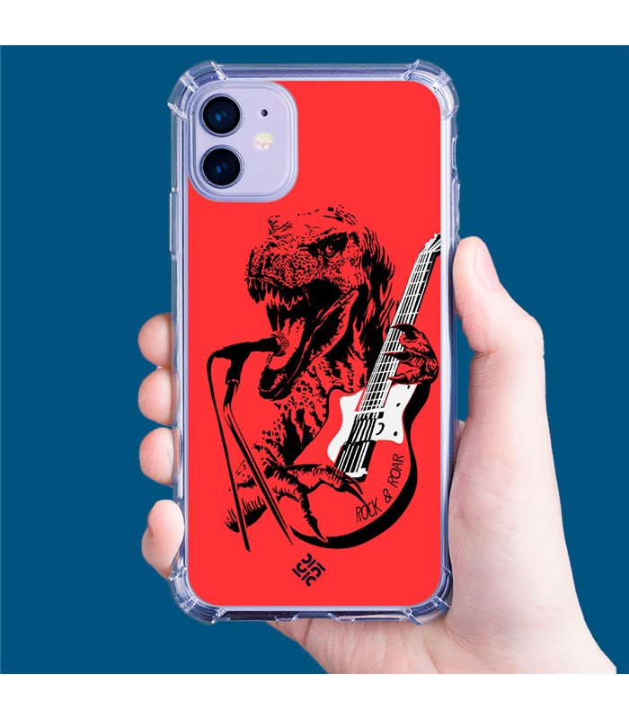 Funda Antigolpe [ OPPO A1 Pro 5G ] Diseño Música [ Rock & Roar - Dinosaurio Tocando la Guitarra ] Reforzada