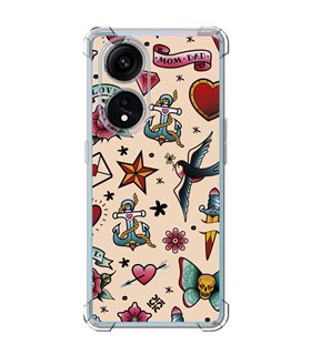 Funda Antigolpe [ OPPO A1 Pro 5G ] Dibujo Tendencias [ Tatuajes Clásicos ] Esquina Reforzada Silicona 1.5mm