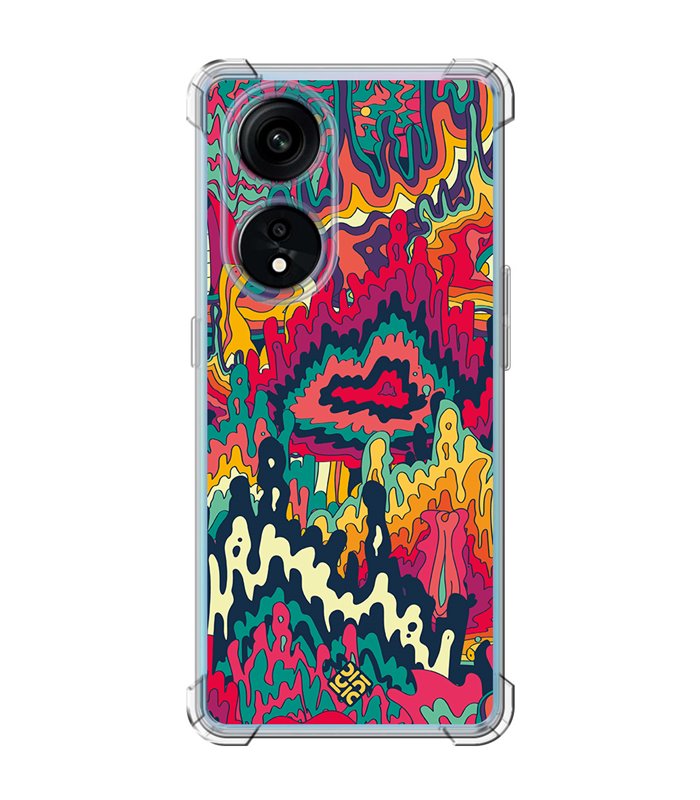 Funda Antigolpe [ OPPO A1 Pro 5G ] Dibujo Auténtico [ Patrón Psicodélico Abstracto Y Colorido ] Reforzada