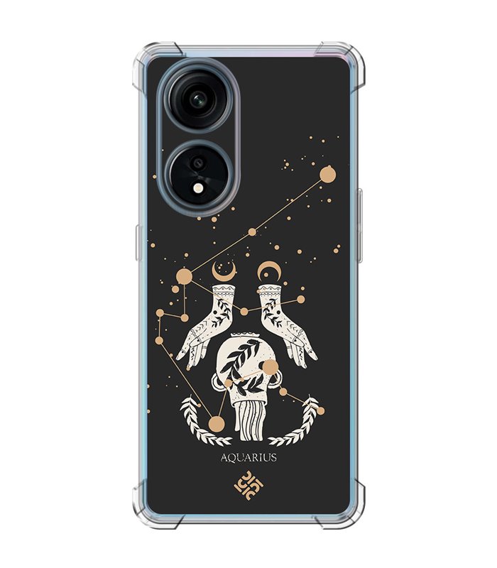 Funda Antigolpe [ OPPO A1 Pro 5G ] Dibujo Zodiaco [ Signo Zodiacal - Acuario ] Esquina Reforzada 1.5