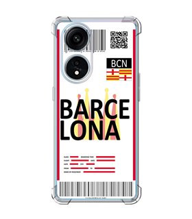 Funda Antigolpe [ OPPO A1 Pro 5G ] Billete de Avión [ Barcelona ] Esquina Reforzada Silicona 1.5mm