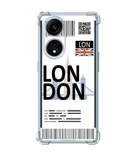 Funda Antigolpe [ OPPO A1 Pro 5G ] Billete de Avión [ London ] Esquina Reforzada Silicona 1.5mm