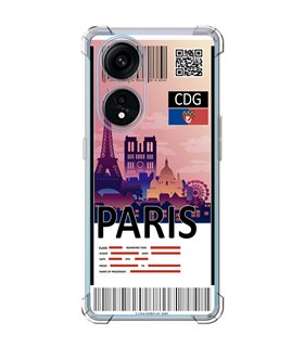 Funda Antigolpe [ OPPO A1 Pro 5G ] Billete de Avión [ París ] Esquina Reforzada Silicona 1.5mm