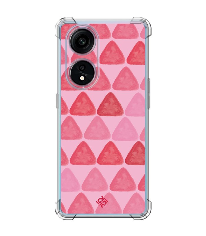 Funda Antigolpe [ OPPO A1 Pro 5G ] Color del Año Magenta [ Triángulos Magenta - Patrón de Triángulos - Estilo Acuarela ] 