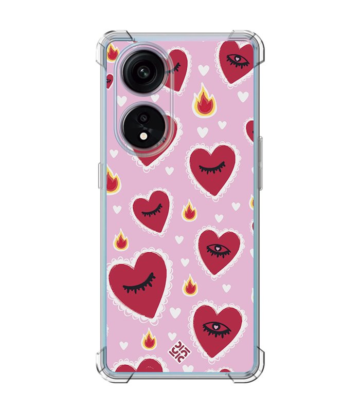 Funda Antigolpe [ OPPO A1 Pro 5G ] Amor [ Corazon Llama Caliente Roaaar ] Esquina Reforzada Silicona 1.5mm