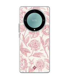 Funda para [ Honor Magic 5 Lite ] Dibujo Botánico [ Flores Rosa Pastel ] de Silicona Flexible para Smartphone
