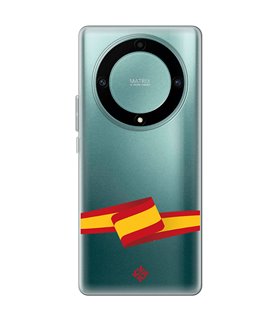 Funda para [ Honor Magic 5 Lite ] Dibujo Auténtico [ Bandera España ] de Silicona Flexible para Smartphone