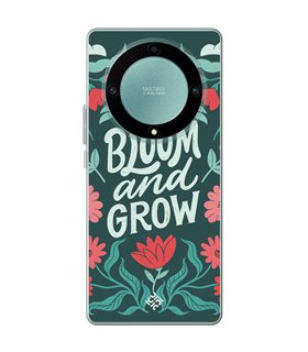 Funda para [ Honor Magic 5 Lite ] Dibujo Frases Guays [ Flores Bloom and Grow ] de Silicona Flexible para Smartphone