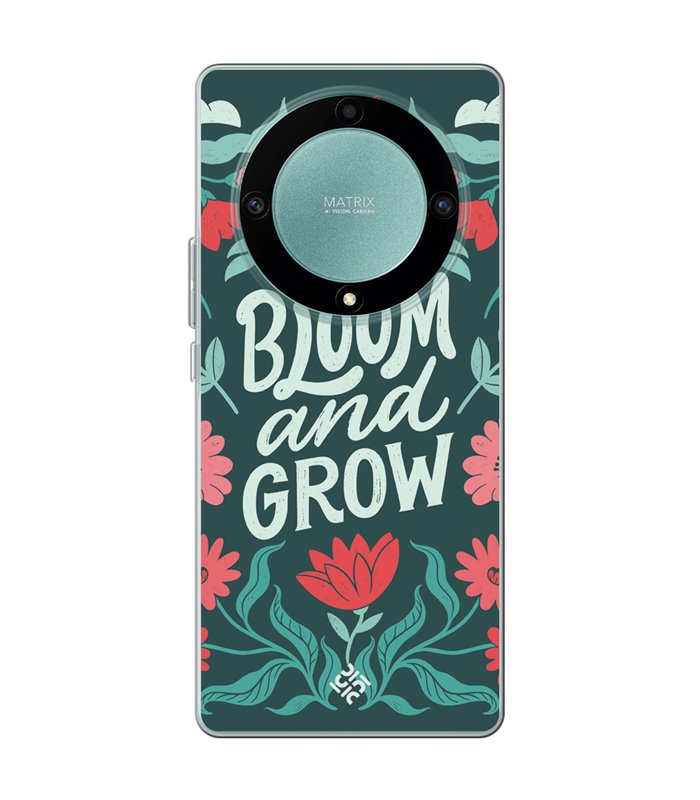 Funda para [ Honor Magic 5 Lite ] Dibujo Frases Guays [ Flores Bloom and Grow ] de Silicona Flexible para Smartphone
