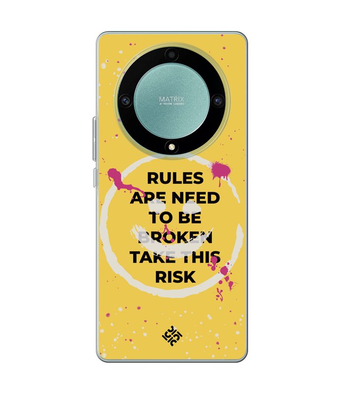 Funda para [ Honor Magic 5 Lite ] Dibujo Frases Guays [ Smile - Rules Are Need  To Be Broken Take This Risk ] 