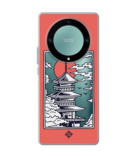 Funda para [ Honor Magic 5 Lite ] Dibujo Japones [ Pagoda con Fondo Transparente Japonesa ] de Silicona Flexible