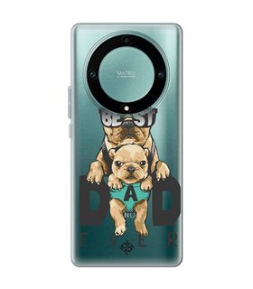 Funda para [ Honor Magic 5 Lite ] Dibujo Mascotas [ Perro Bulldog - Best Dad Ever ] de Silicona Flexible