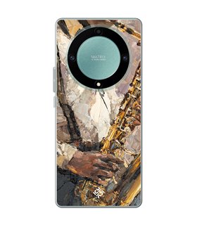 Funda para [ Honor Magic 5 Lite ] Diseño Música [ Pintura - Tocando el Saxofón ] de Silicona Flexible