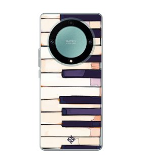 Funda para [ Honor Magic 5 Lite ] Diseño Música [ Teclas de Piano ] de Silicona Flexible