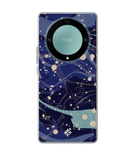 Funda para [ Honor Magic 5 Lite ] Dibujo Tendencias [ Pintura de Arte Abstracto Azul ] de Silicona Flexible