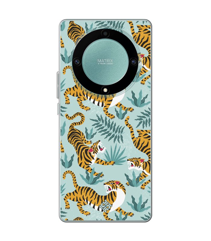 Funda para [ Honor Magic 5 Lite ] Dibujo Tendencias [ Estampado de Tigres ] de Silicona Flexible para Smartphone 