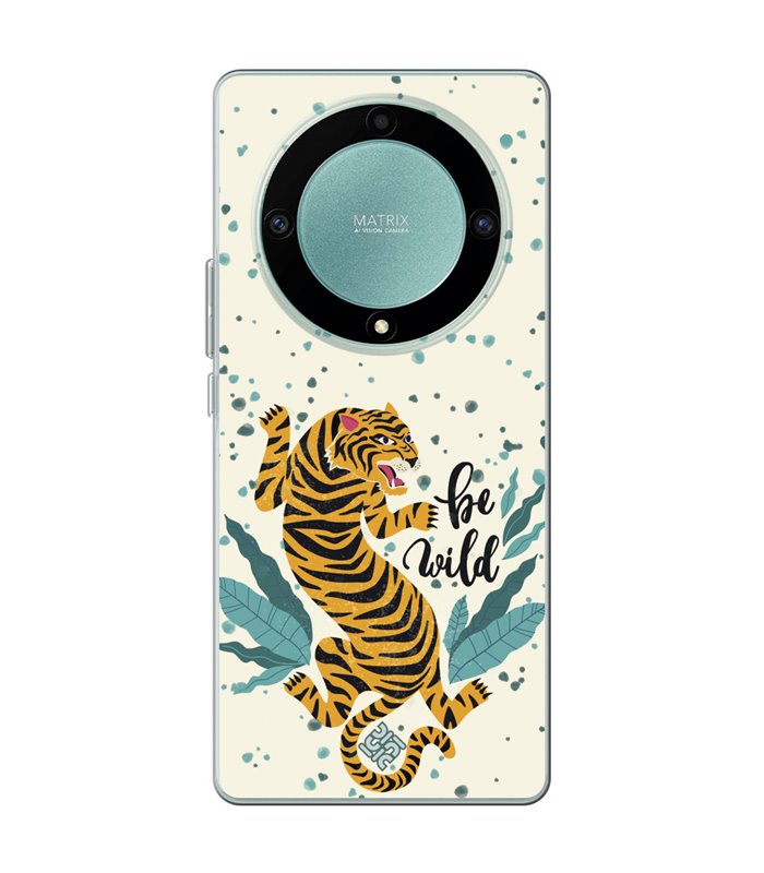 Funda para [ Honor Magic 5 Lite ] Dibujo Tendencias [ Tigre - Be Wild ] de Silicona Flexible para Smartphone 