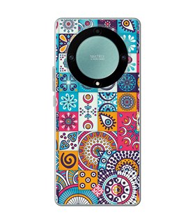 Funda para [ Honor Magic 5 Lite ] Dibujo Auténtico [ Collage Mosaico Mandala ] de Silicona Flexible