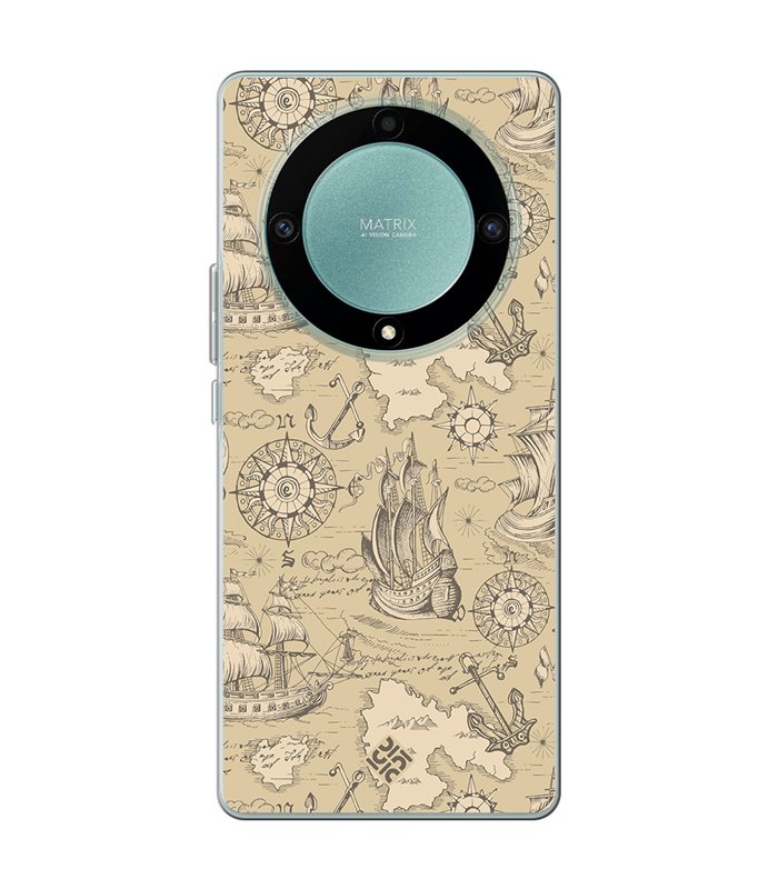 Funda para [ Honor Magic 5 Lite ] Dibujo Auténtico [ Estampado Vintage de Viajes, Aventura ] de Silicona