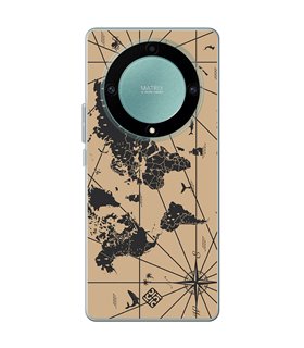 Funda para [ Honor Magic 5 Lite ] Dibujo Auténtico [ Mapa Mundi ] de Silicona Flexible para Smartphone 