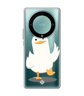 Funda para [ Honor Magic 5 Lite ] Dibujo Auténtico [ Pato Caminando ] de Silicona Flexible para Smartphone 