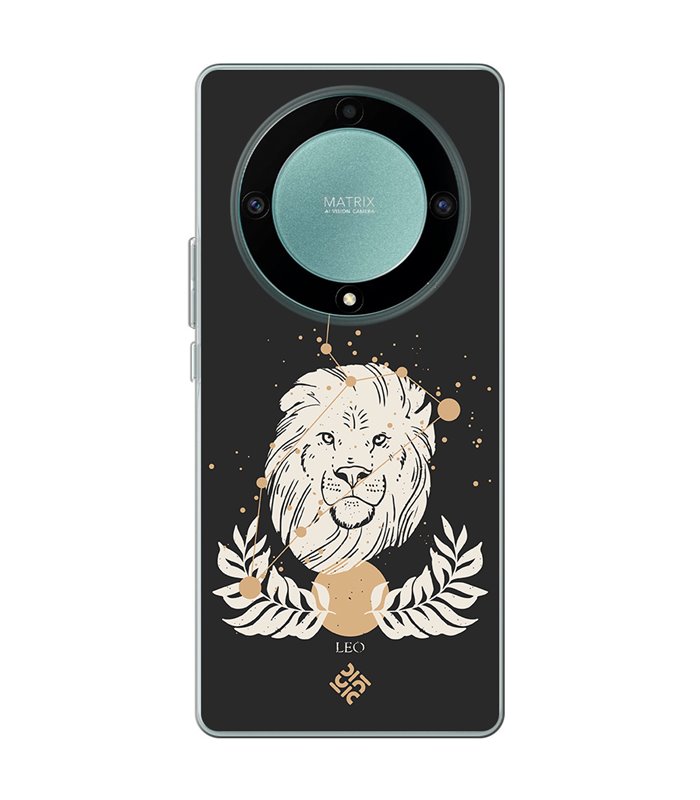 Funda para [ Honor Magic 5 Lite ] Dibujo Zodiaco [ Signo Zodiacal - Leo ] de Silicona Flexible para Smartphone 