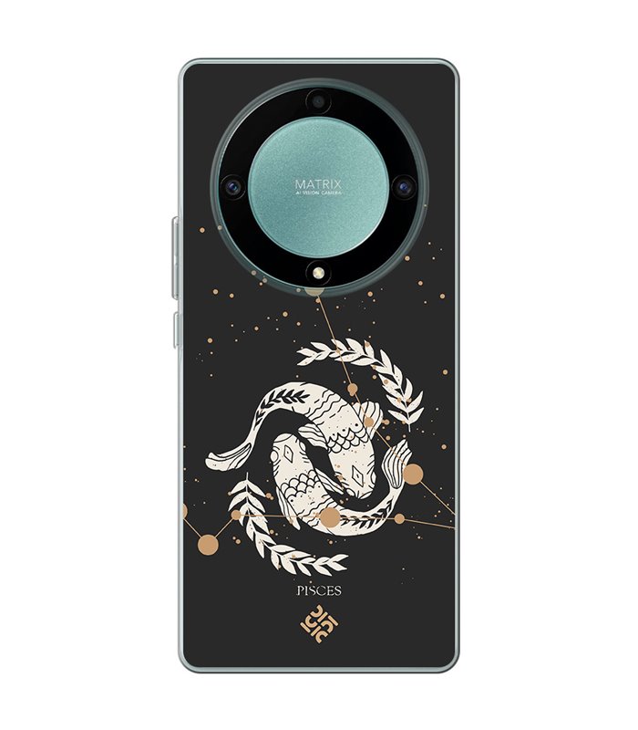 Funda para [ Honor Magic 5 Lite ] Dibujo Zodiaco [ Signo zodiacal - Picis ] de Silicona Flexible para Smartphone 