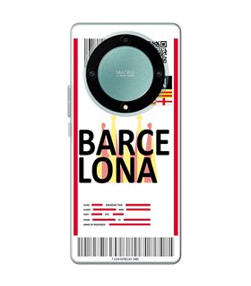 Funda para [ Honor Magic 5 Lite ] Billete de Avión [ Barcelona ] de Silicona Flexible para Smartphone 