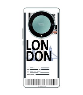 Funda para [ Honor Magic 5 Lite ] Billete de Avión [ London ] de Silicona Flexible para Smartphone 