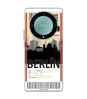 Funda para [ Honor Magic 5 Lite ] Billete de Avión [ Berlín ] de Silicona Flexible para Smartphone 