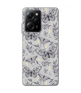 Funda para [ POCO X5 Pro 5G ] Dibujo Esotérico [ Boho Fondo Mágico con Elementos de Espacio Gris Estrellas ] 