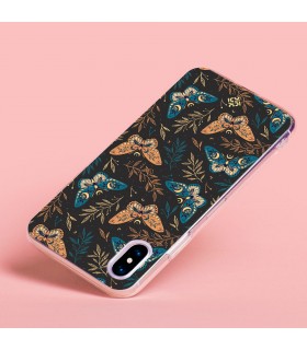 Funda para [ POCO X5 Pro 5G ] Dibujo Esotérico [ Boho Fondo Mágico con Ramas y Mariposas y Polillas ] de Silicona