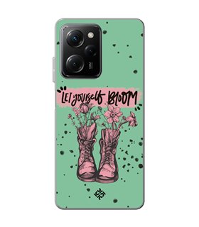 Funda para [ POCO X5 Pro 5G ] Dibujo Frases Guays [ Botas Let Yourself Bloom ] de Silicona Flexible