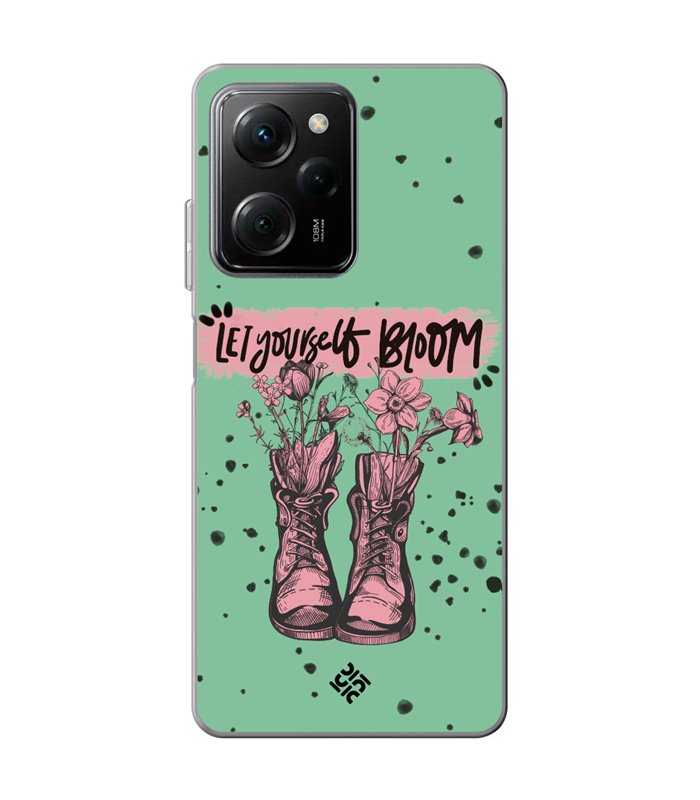 Funda para [ POCO X5 Pro 5G ] Dibujo Frases Guays [ Botas Let Yourself Bloom ] de Silicona Flexible