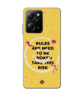 Funda para [ POCO X5 Pro 5G ] Dibujo Frases Guays [ Smile - Rules Are Need  To Be Broken Take This Risk ] 