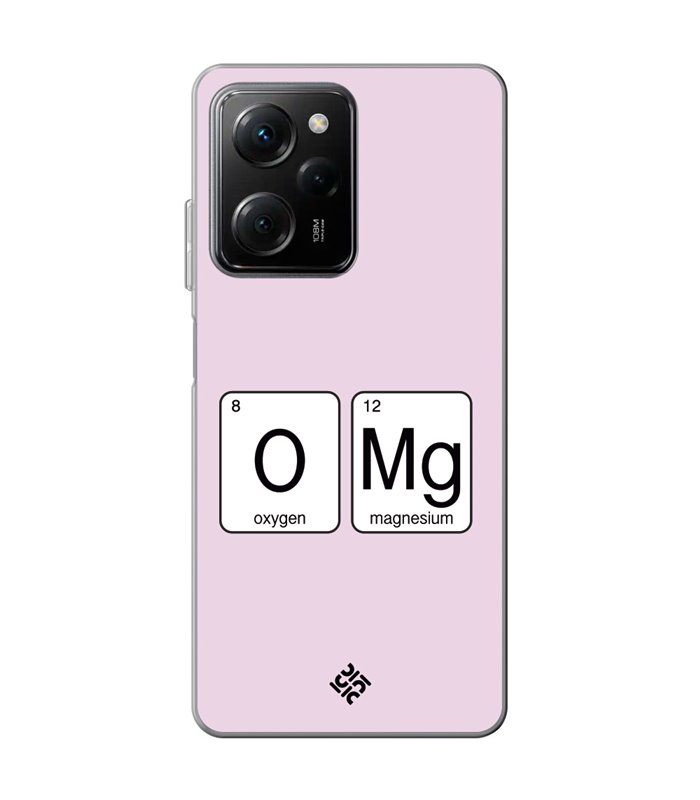 Funda para [ POCO X5 Pro 5G ] Dibujo Frases Guays [ Oxigeno + Magnesio - OMG ] de Silicona Flexible