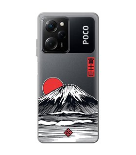 Funda para [ POCO X5 Pro 5G ] Dibujo Japones [ Monte Fuji ] de Silicona Flexible para Smartphone 