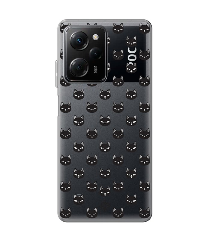 Funda para [ POCO X5 Pro 5G ] Dibujo Mascotas [ Gato Negro ] de Silicona Flexible para Smartphone 