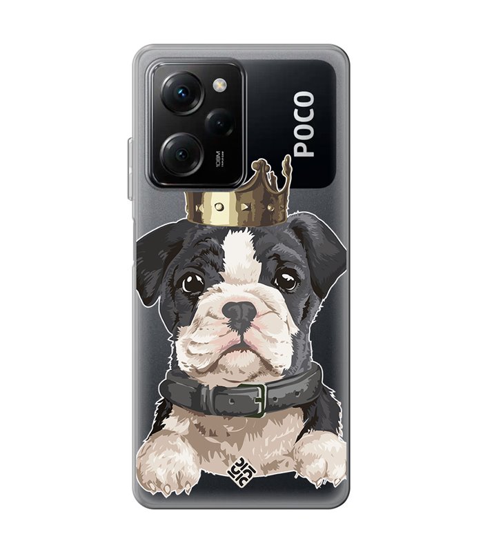 Funda para [ POCO X5 Pro 5G ] Dibujo Mascotas [ Perrito King ] de Silicona Flexible para Smartphone 