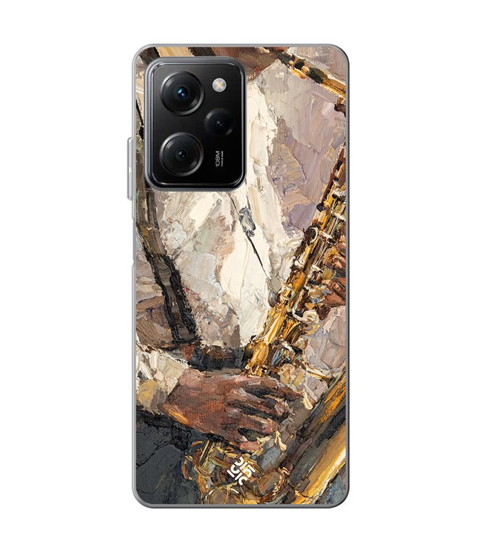 Funda para [ POCO X5 Pro 5G ] Diseño Música [ Pintura - Tocando el Saxofón ] de Silicona Flexible