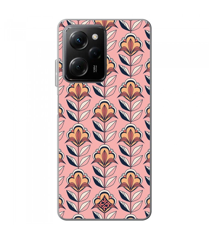 Funda para [ POCO X5 Pro 5G ] Dibujos Retro [ Planta con Fondo Rosa - Retro ] de Silicona