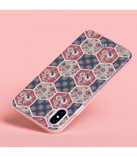 Funda para [ POCO X5 Pro 5G ] Dibujo Tendencias [ Diseño Azulejos Hexágonales con Flores ] de Silicona Flexible