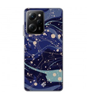 Funda para [ POCO X5 Pro 5G ] Dibujo Tendencias [ Pintura de Arte Abstracto Azul ] de Silicona Flexible