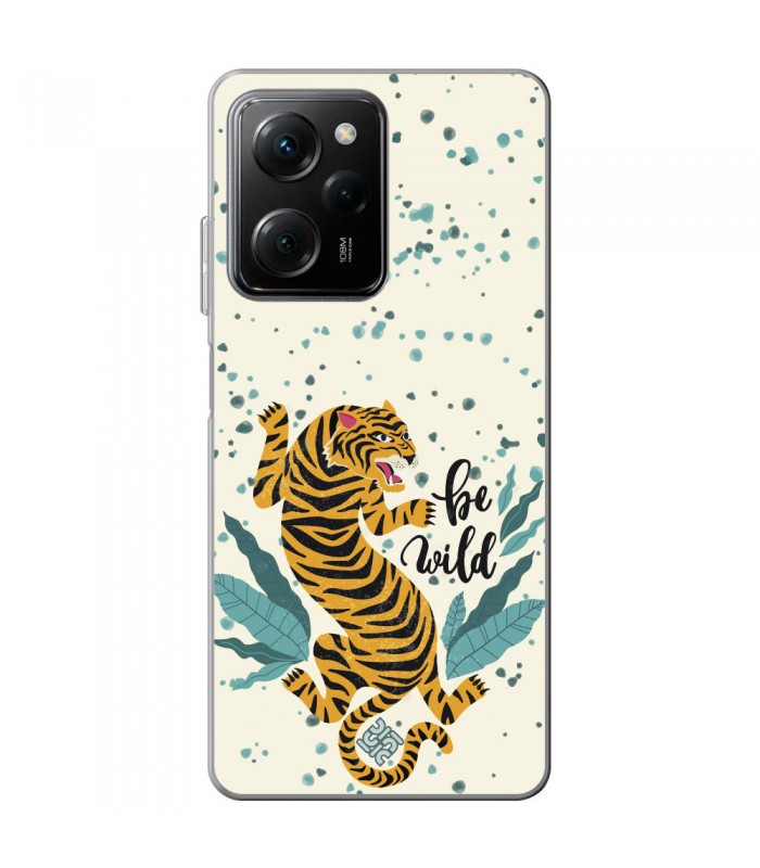 Funda para [ POCO X5 Pro 5G ] Dibujo Tendencias [ Tigre - Be Wild ] de Silicona Flexible para Smartphone 