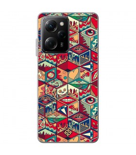 Funda para [ POCO X5 Pro 5G ] Dibujo Auténtico [ Diseño Doodle Arte con Elementos Ornamentales ] de Silicona