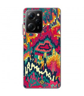 Funda para [ POCO X5 Pro 5G ] Dibujo Auténtico [ Patrón Psicodélico Abstracto Y Colorido ] de Silicona