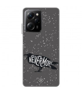 Funda para [ POCO X5 Pro 5G ] Dibujo Auténtico [ Cuervo Never More ] de Silicona Flexible para Smartphone 