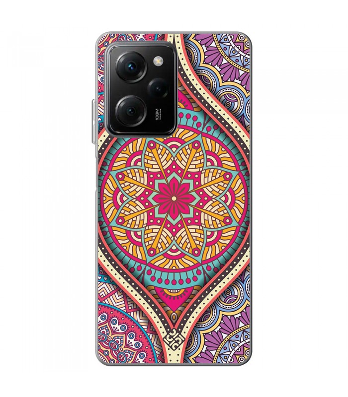 Funda para [ POCO X5 Pro 5G ] Dibujo Auténtico [ Baldosa de Teja Mandala ] de Silicona Flexible