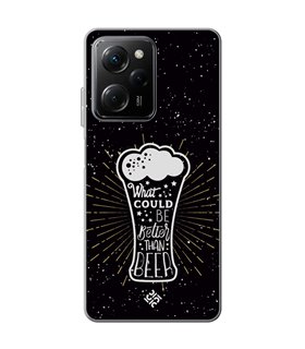 Funda para [ POCO X5 Pro 5G ] Dibujo Auténtico [ What Could  Be Better Than Beer ] de Silicona Flexible